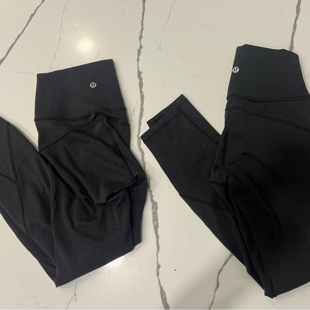 TWO PAIRS bundled - Lululemon In Movement Tight 25” Everlux – Black (Size 2)